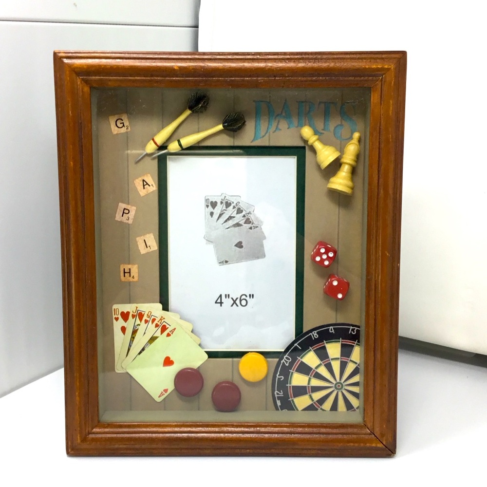 Wooden Game-Themed Picture Frame